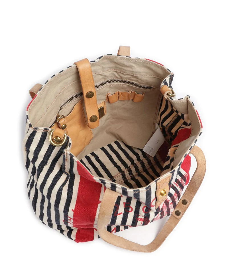 Campomaggi Cabas blue/red/beige