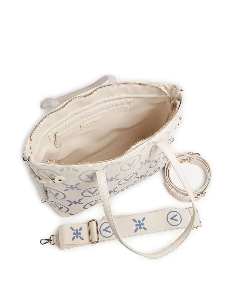 Valentino Bags Samba Re Print Cabas ecru/bluette