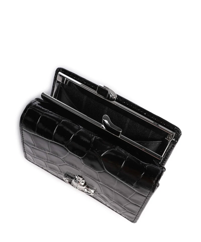 Vivienne Westwood Frame Embossed Croc Small Portefeuille black