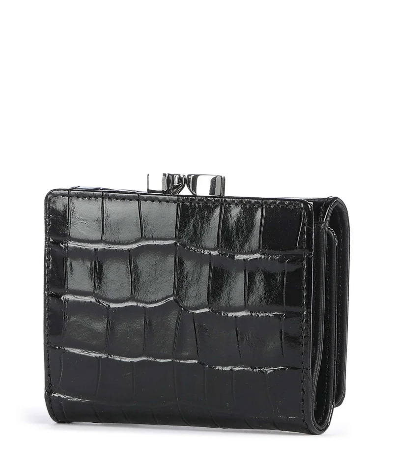 Vivienne Westwood Frame Embossed Croc Small Portefeuille black