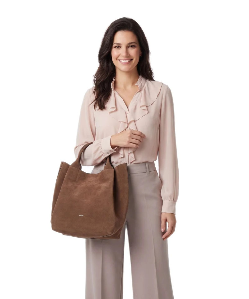 Abro Suede Essential Medium Sac à main wood