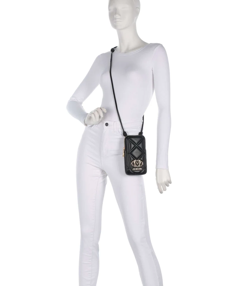 Love Moschino Embossed Q Pochette telephone black