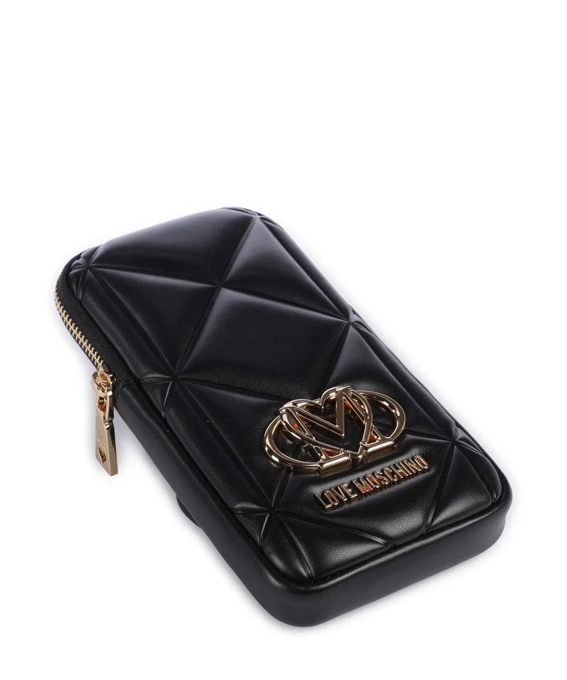 Love Moschino Embossed Q Pochette telephone black