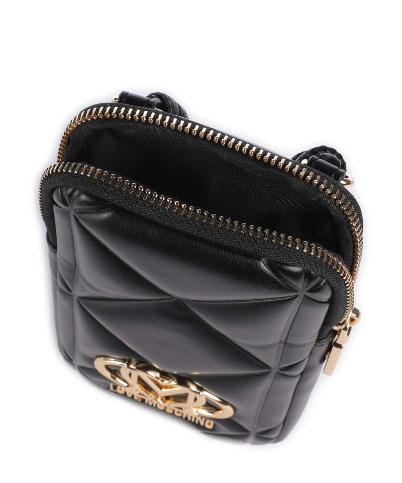 Love Moschino Embossed Q Pochette telephone black