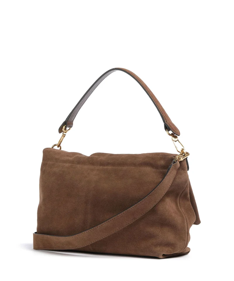 Abro Suede Temi Large Sac porté épaule wood