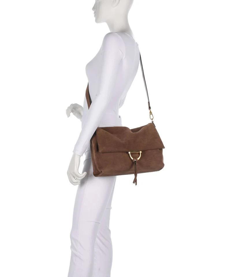 Abro Suede Temi Large Sac porté épaule wood