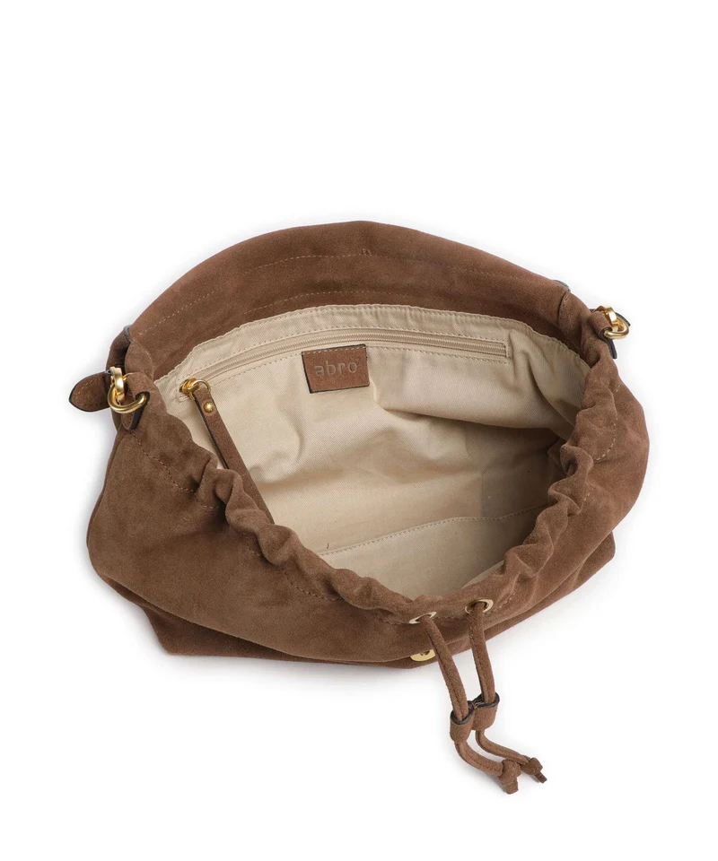Abro Suede Temi Large Sac porté épaule wood