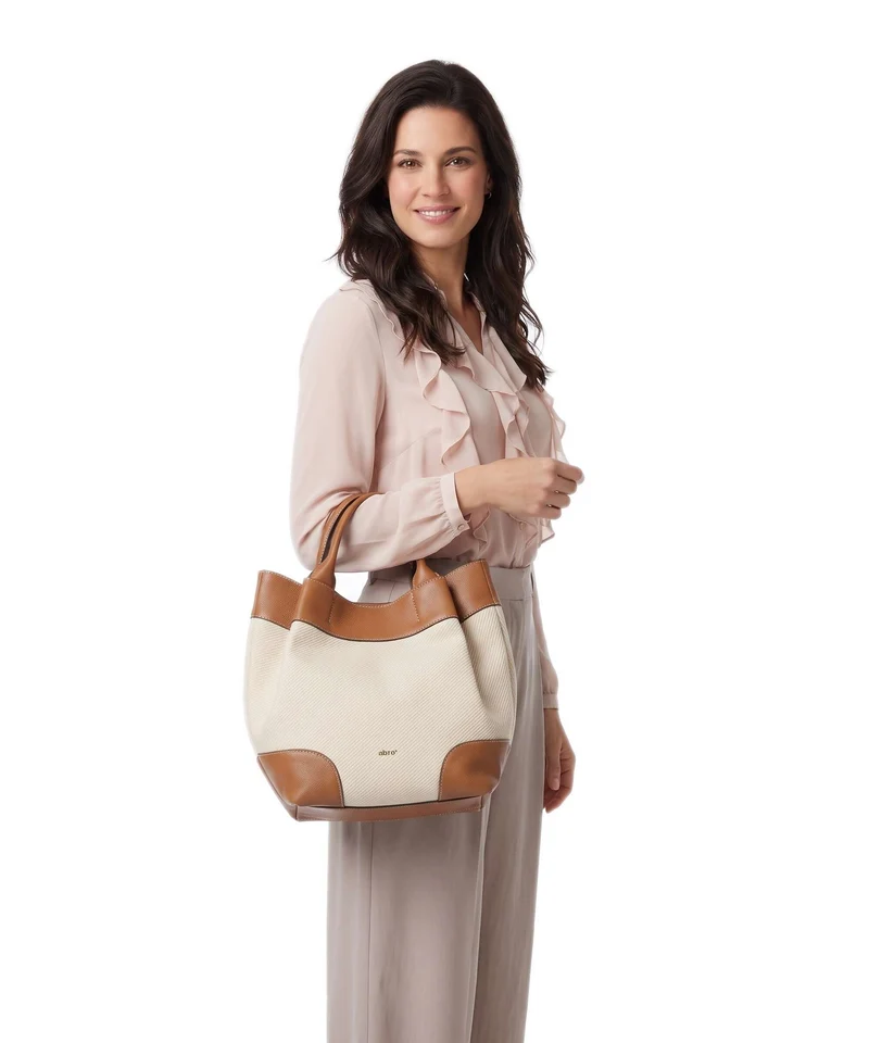 Abro Super Drill Essential Medium Sac à main ivory/cuoio