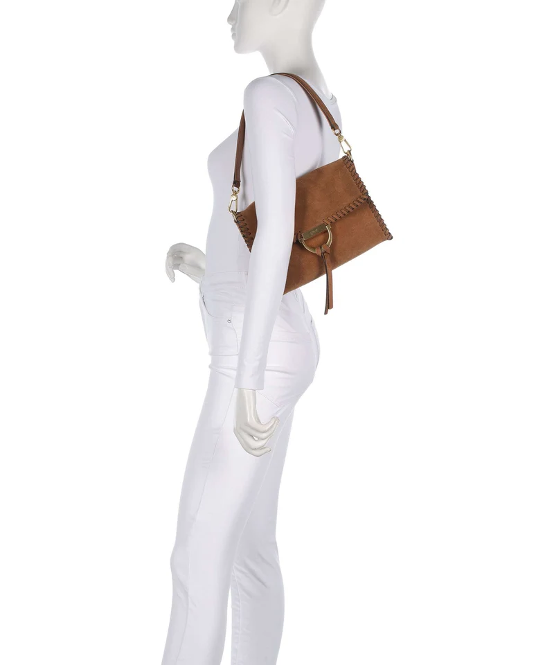 Abro Suede Temi Stitch Sac porté épaule cuoio