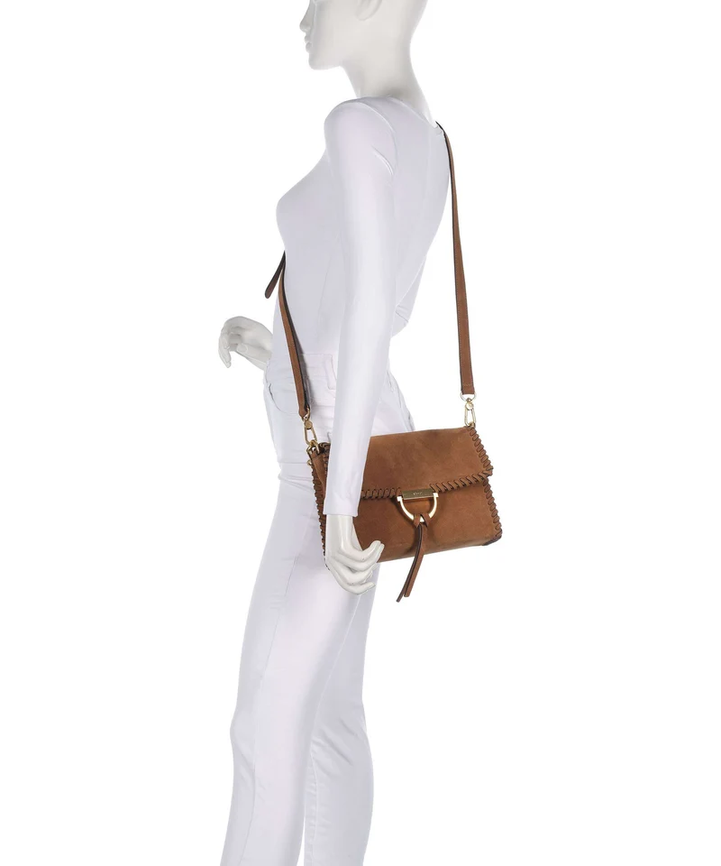 Abro Suede Temi Stitch Sac porté épaule cuoio
