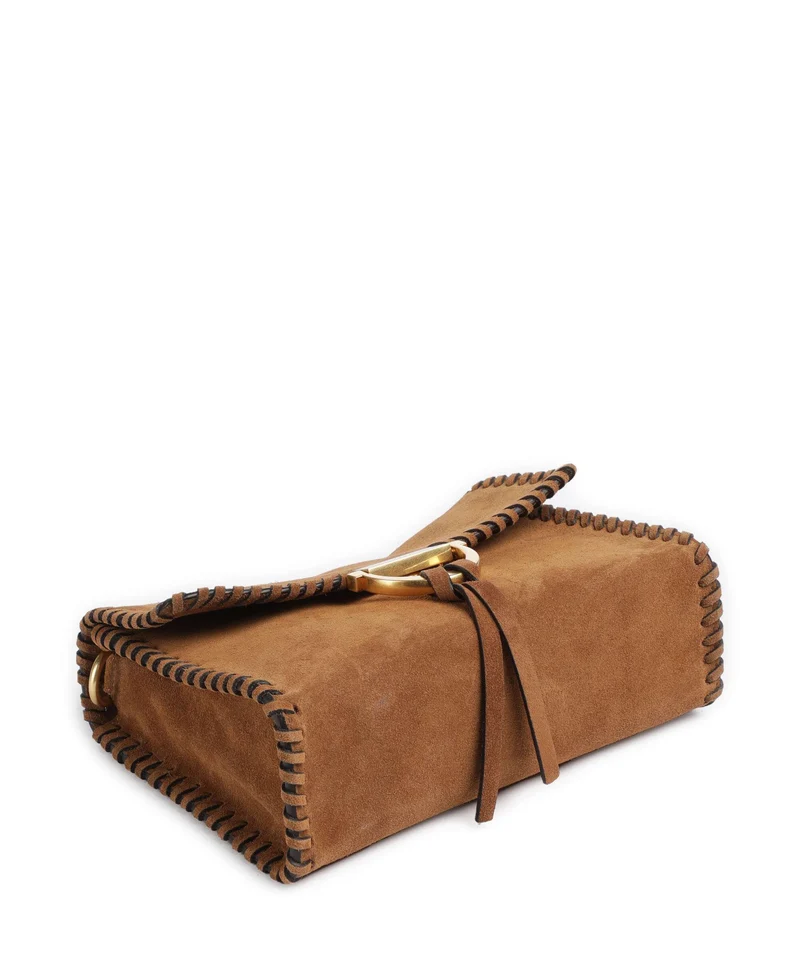 Abro Suede Temi Stitch Sac porté épaule cuoio
