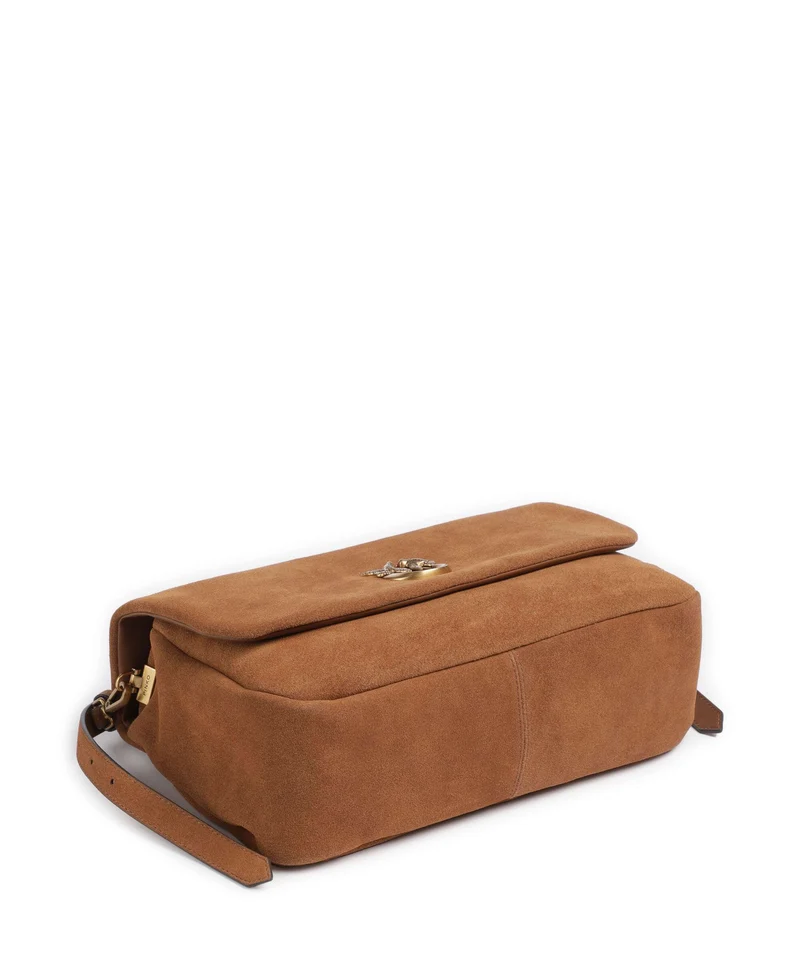 Pinko Click Soft Horizontal Sac porté épaule marrone/leone/antique gold