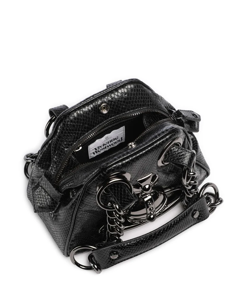 Vivienne Westwood Archive Python-Effect Embossed Sac porté épaule black