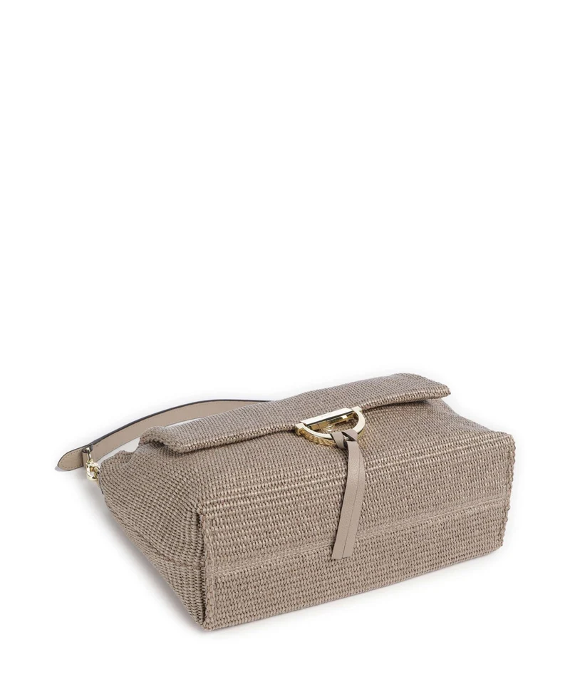 Abro Raffia Classica Temi Large Sac porté épaule siena