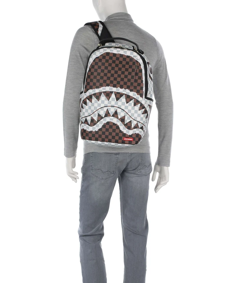 Sprayground Cream And Brown Tear Check Sac à dos multicolour