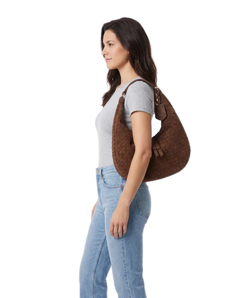 Abro Suede Nana Small Sac fourre-tout wood