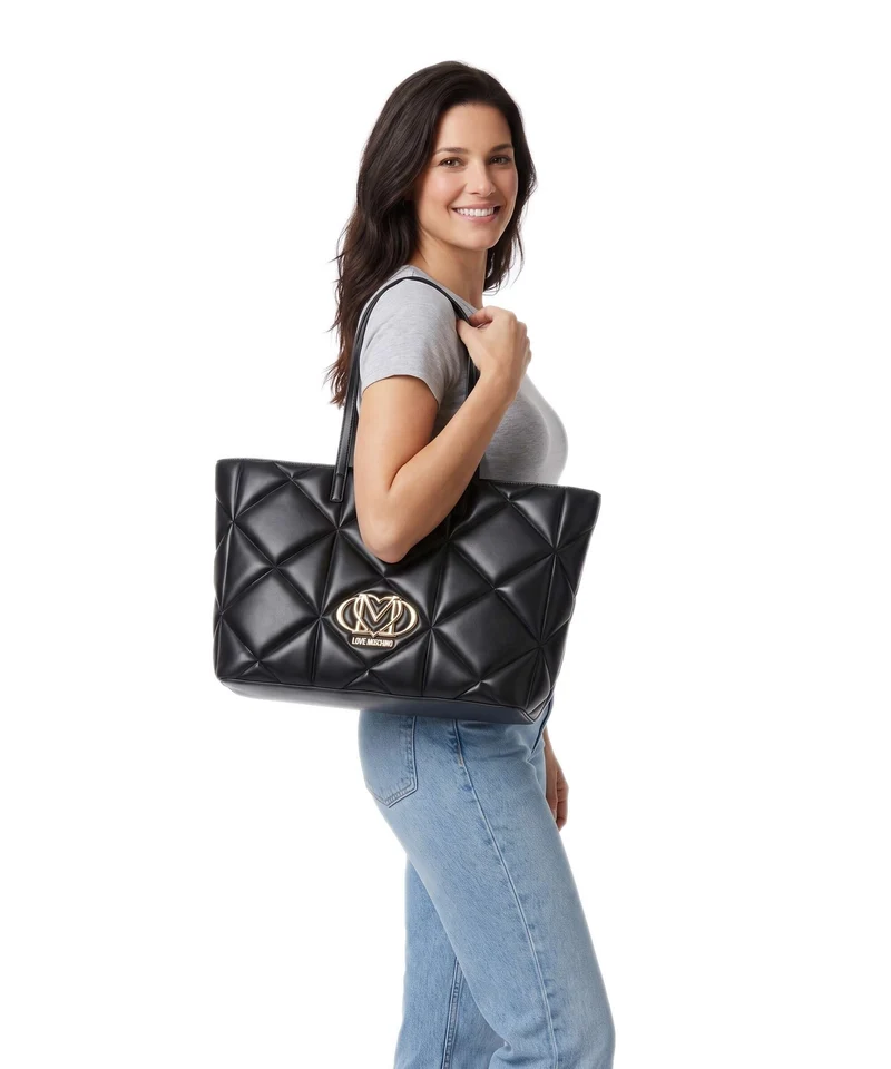 Love Moschino Embossed Q Cabas black