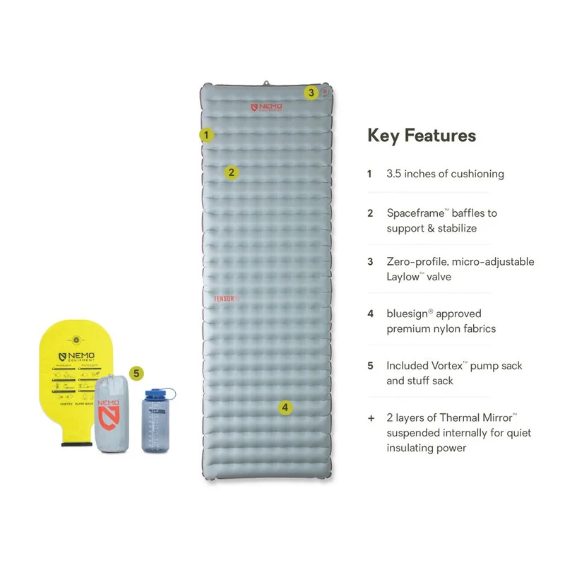 Matelas de sol gonflable isolé Nemo Tensor All-Season Ultralight – Long large