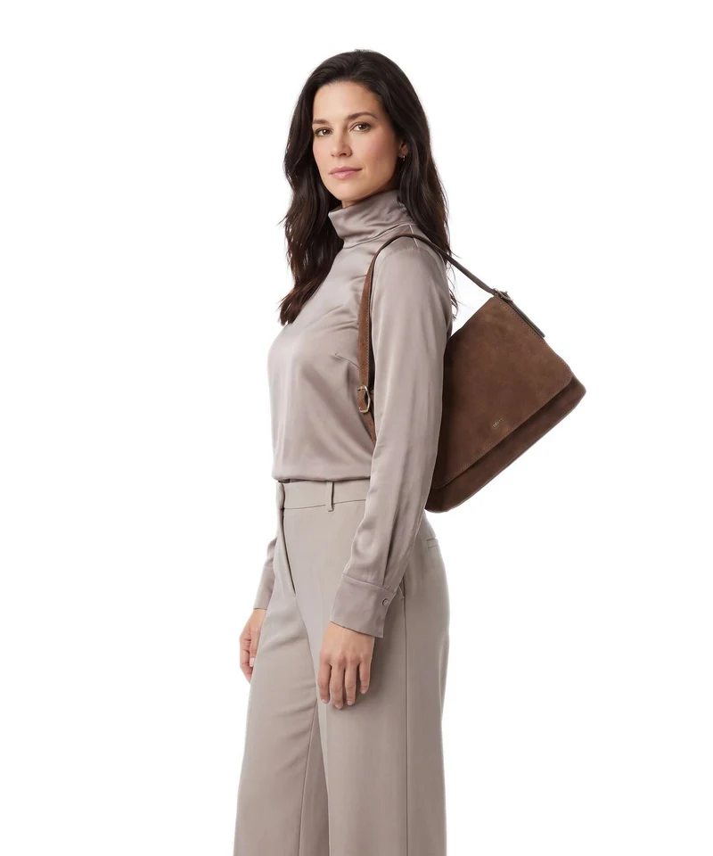 Abro Suede Carina Sac porté épaule wood