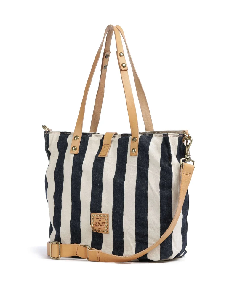 Campomaggi Cabas blue/beige