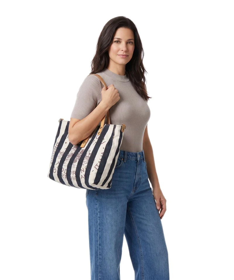 Campomaggi Cabas blue/beige