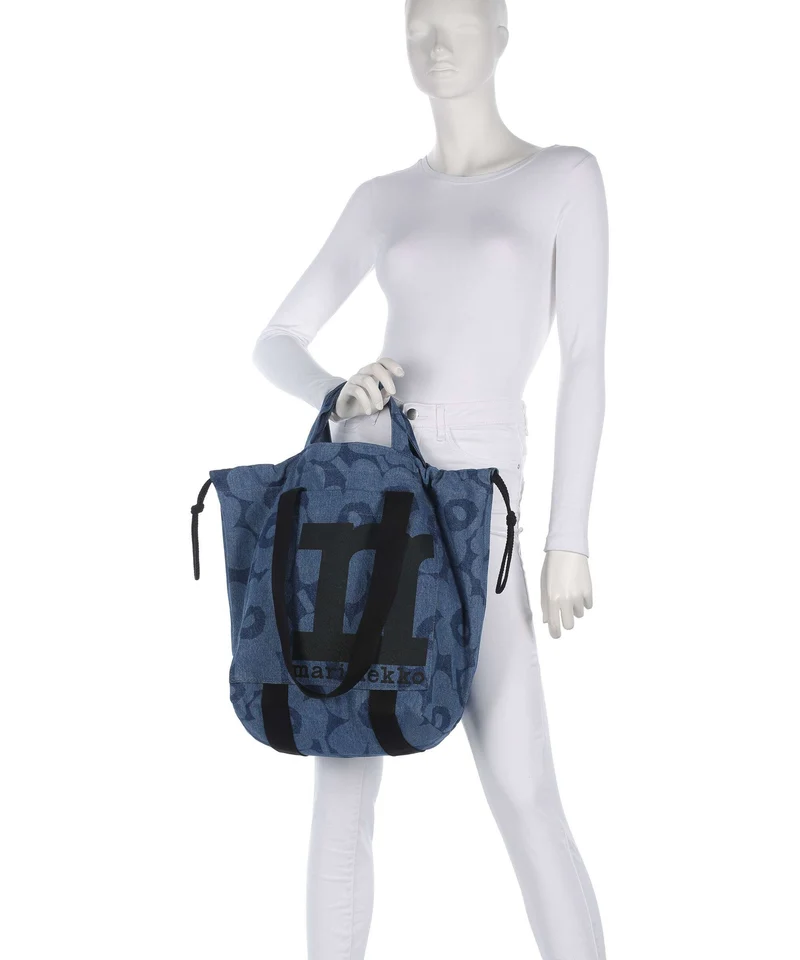 Marimekko Mono City Unikko Cabas mid indigo