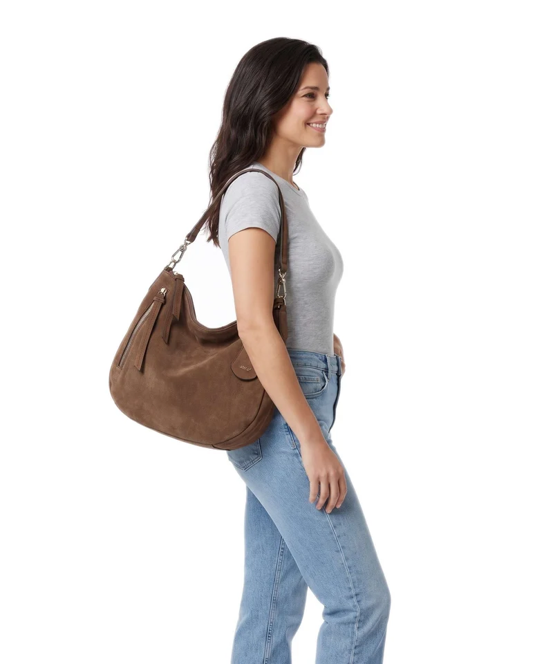 Abro Suede Juna Small Sac fourre-tout wood