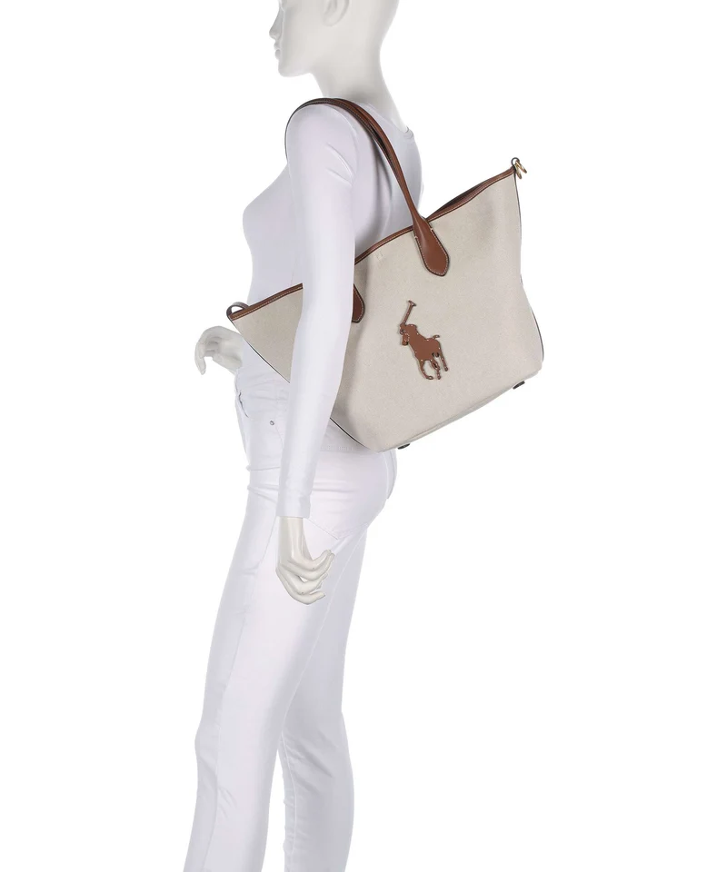 Polo Ralph Lauren Bellport Medium Cabas natural/cuoio