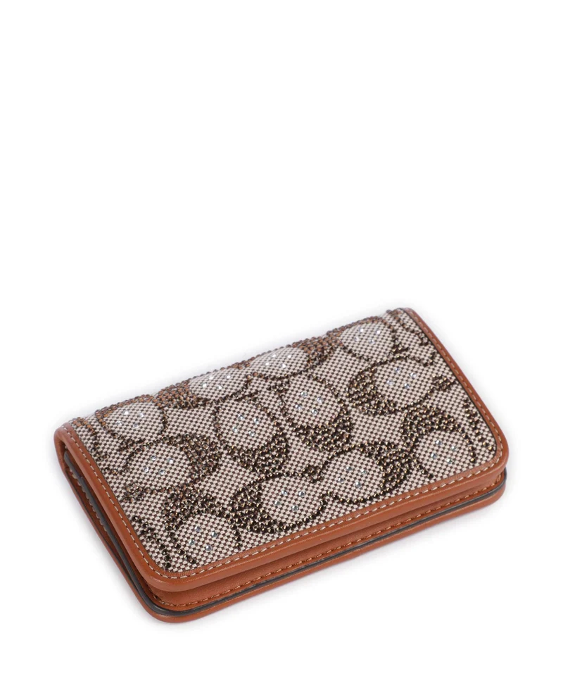 Coach Essential Crystal Signature Jacquard Portefeuille burnished amber