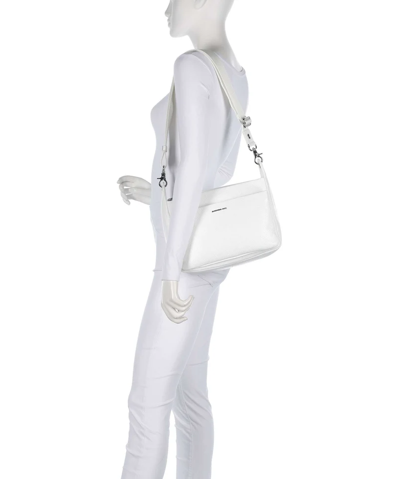 Mandarina Duck Mellow Leather Sac porté épaule blanc