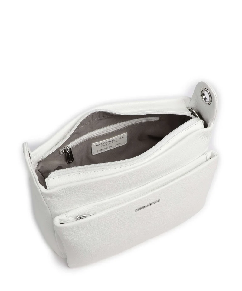 Mandarina Duck Mellow Leather Sac porté épaule blanc