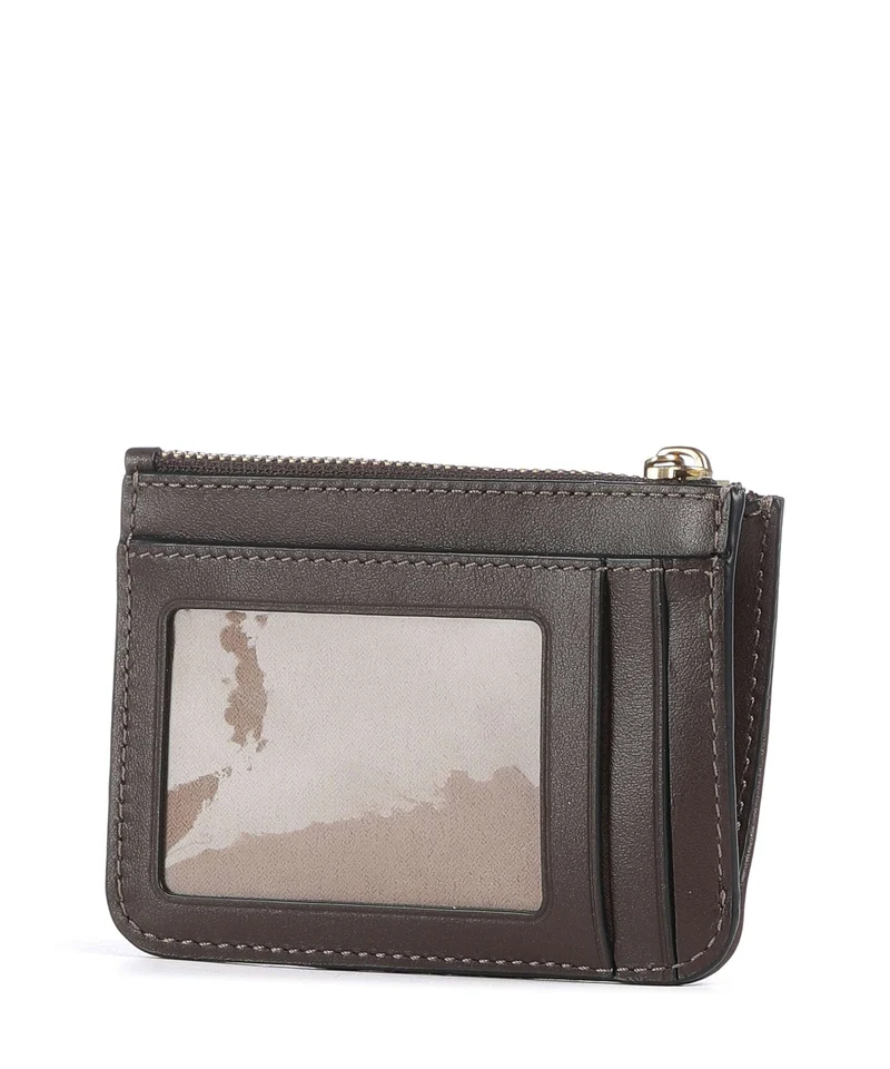 Coach Essential Signature Jacquard Mini Étui à cartes crédit oak maple