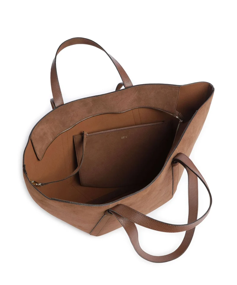 Abro Suede Cosmo Large Cabas wood