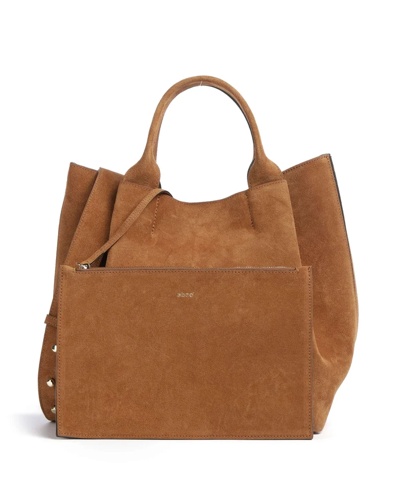 Abro Suede Essential Medium Sac à main cuoio