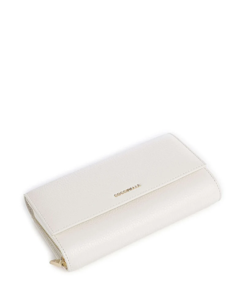 Coccinelle Metallic Soft Portefeuille pearl