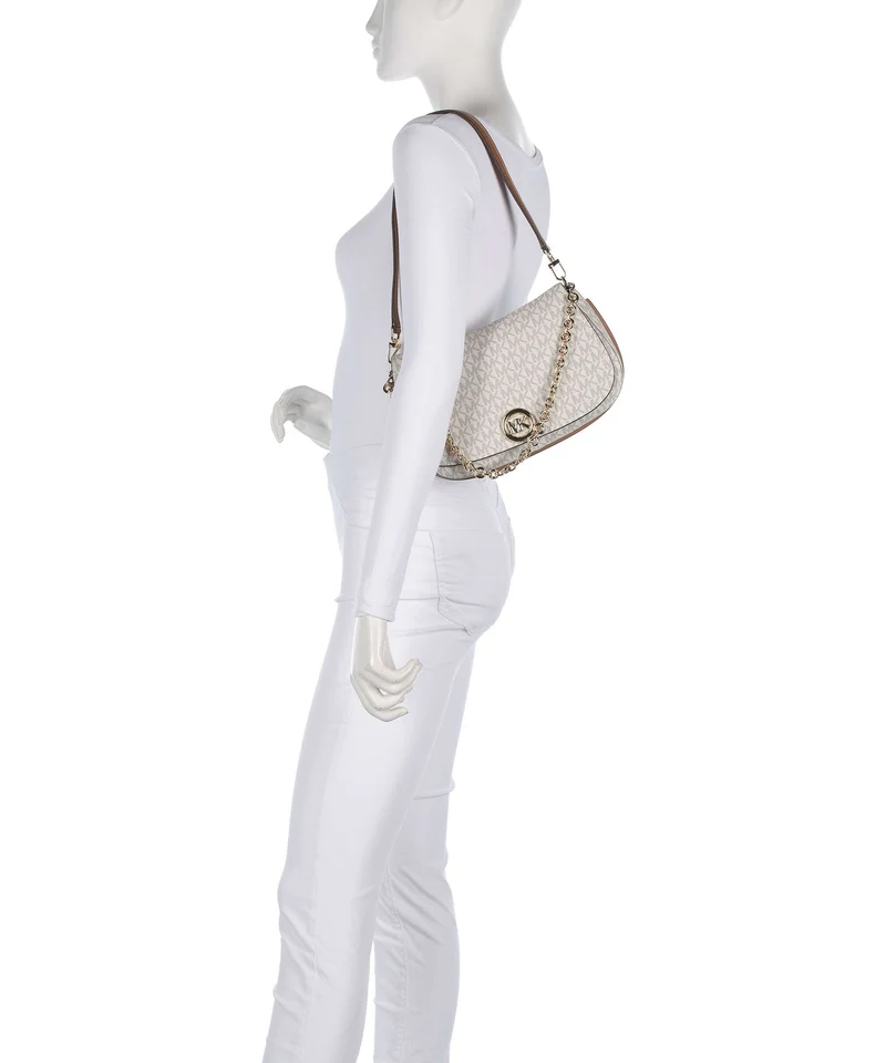 Michael Kors Nolita Medium Sac porté épaule vanilla/acorn