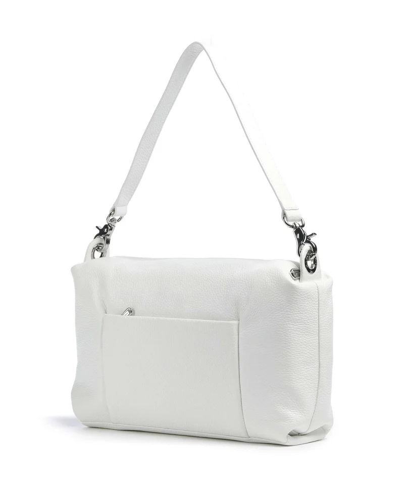 Mandarina Duck Mellow Leather Sac porté épaule blanc