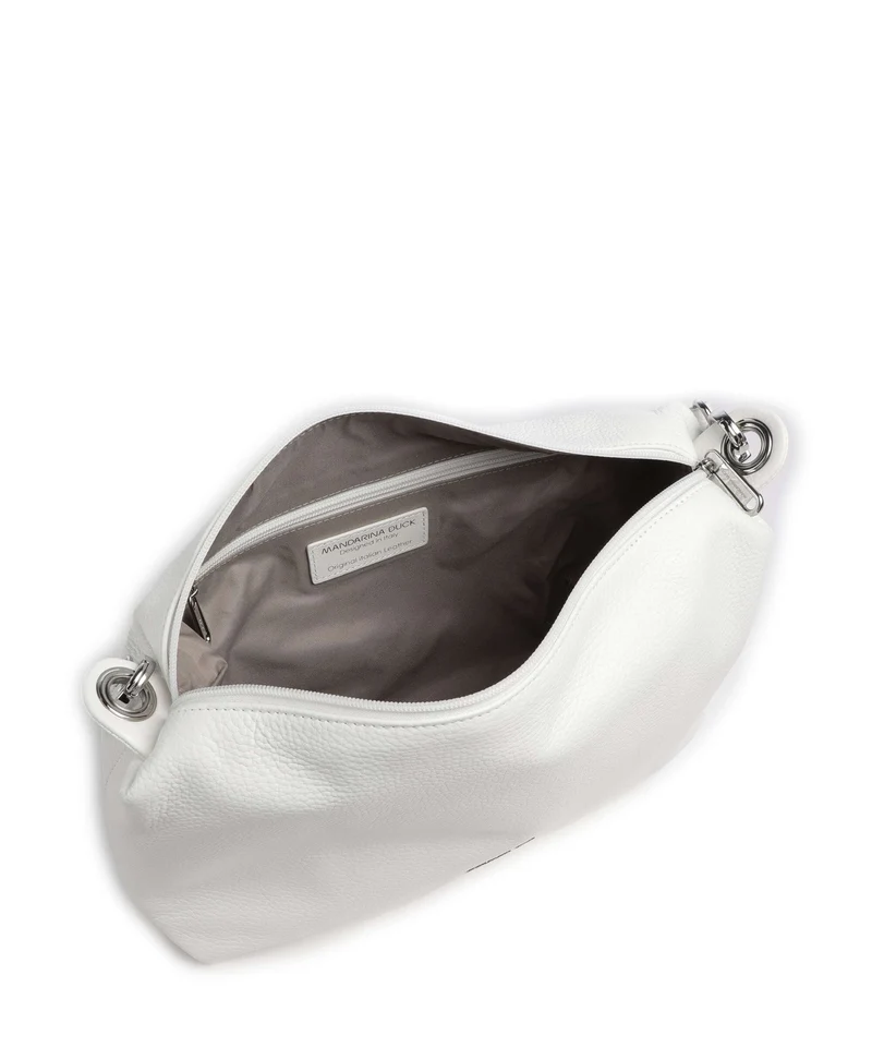 Mandarina Duck Mellow Leather Sac porté épaule blanc