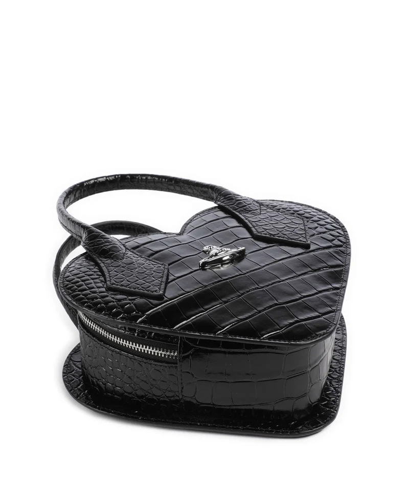 Vivienne Westwood Josephine Heart Embossed Croc Sac à main black
