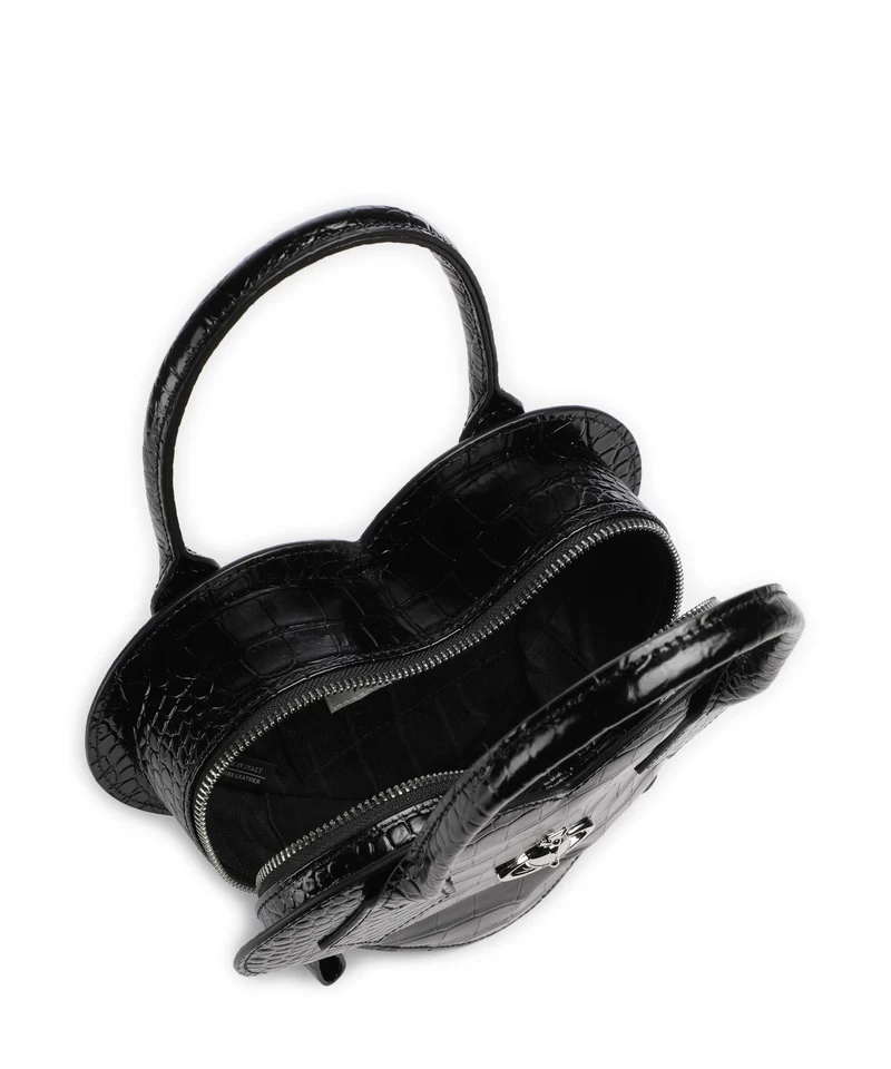 Vivienne Westwood Josephine Heart Embossed Croc Sac à main black