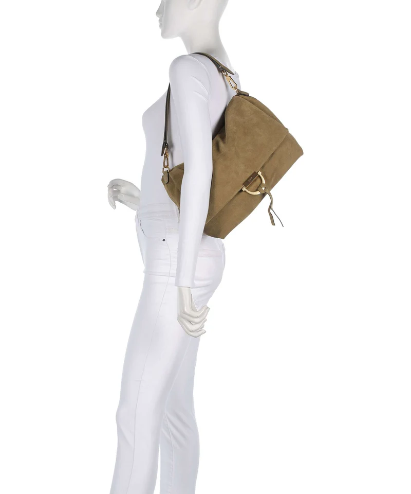 Abro Suede Temi Large Sac porté épaule mud