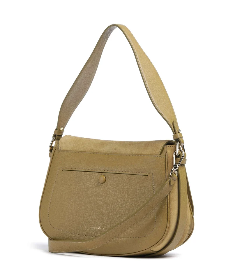 Coccinelle Mavery Suede Sac porté épaule seagrass