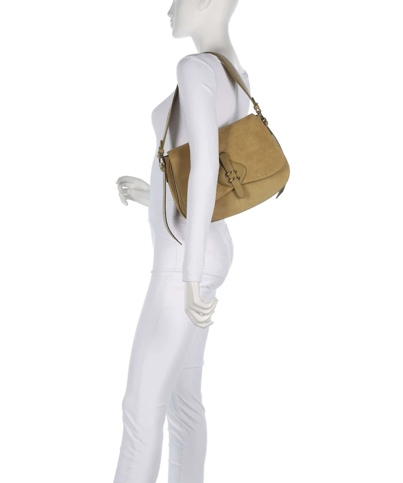 Coccinelle Mavery Suede Sac porté épaule seagrass