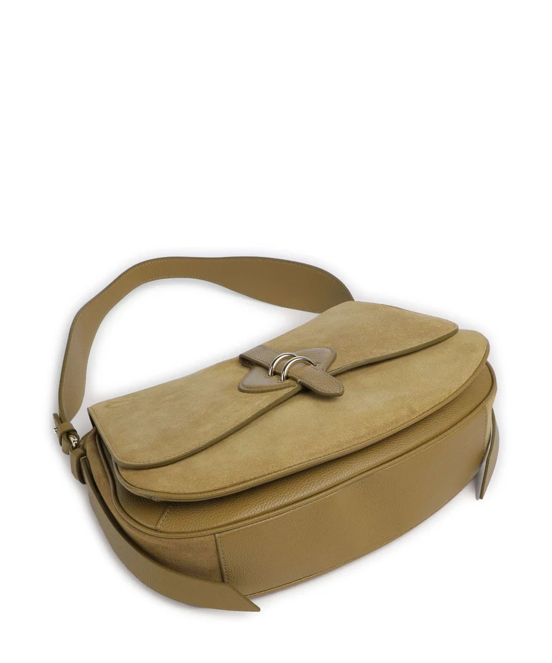 Coccinelle Mavery Suede Sac porté épaule seagrass