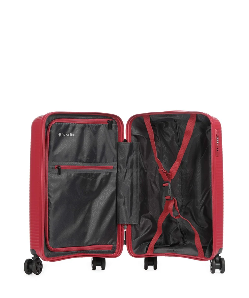 Travelite Air Stripe Slim Valise 4 roues red