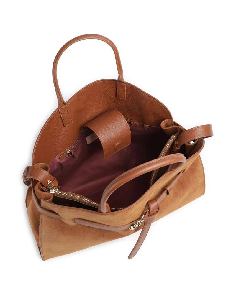 Coccinelle Sabine Suede Sac à main cognac