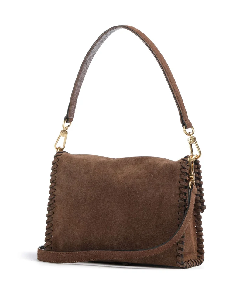 Abro Suede Temi Stitch Sac porté épaule wood