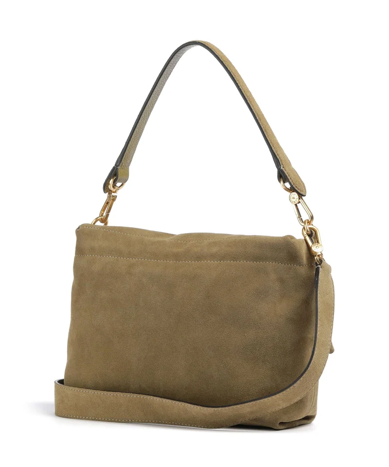 Abro Suede Temi Medium Sac porté épaule mud