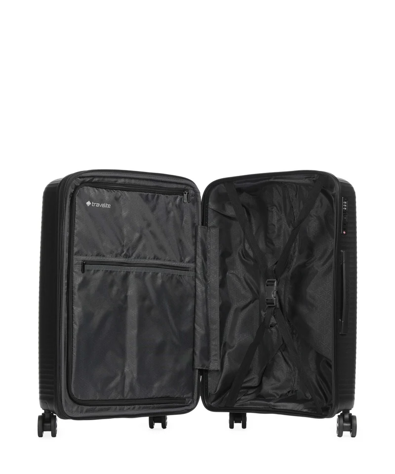 Travelite Air Stripe Slim Set de valise (4 roues) black