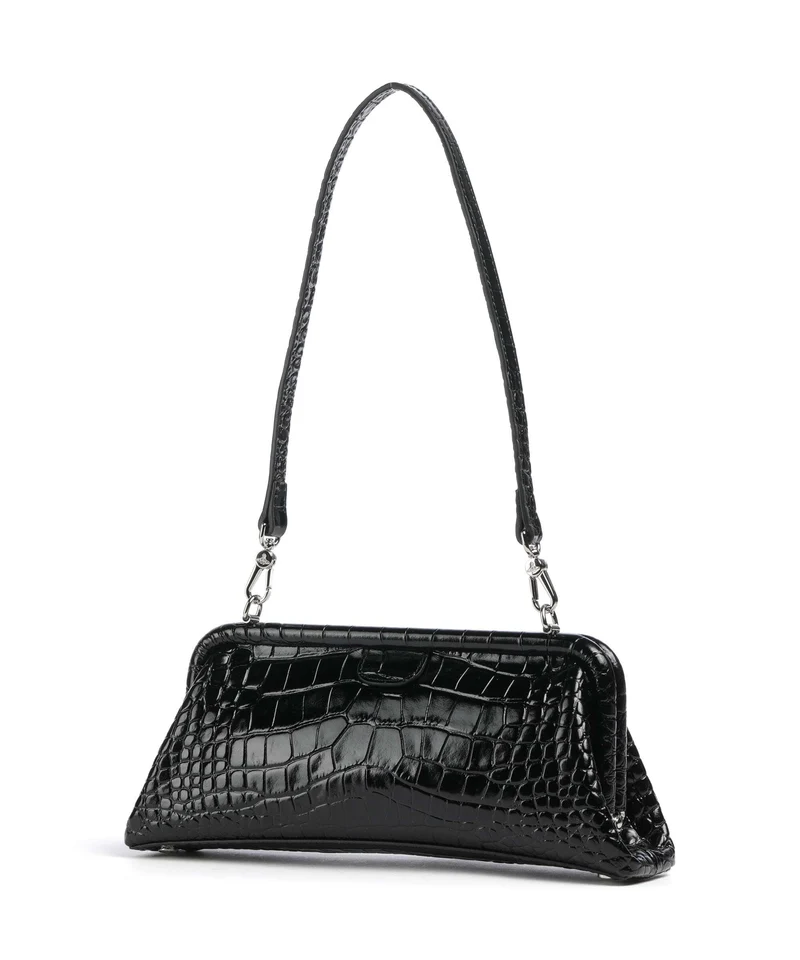 Vivienne Westwood Jane Frame Embossed Croc Sac porté épaule black